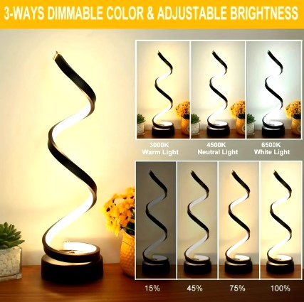 MODERN SPIRAL DIMMABLE NIGHTSTAND LAMP